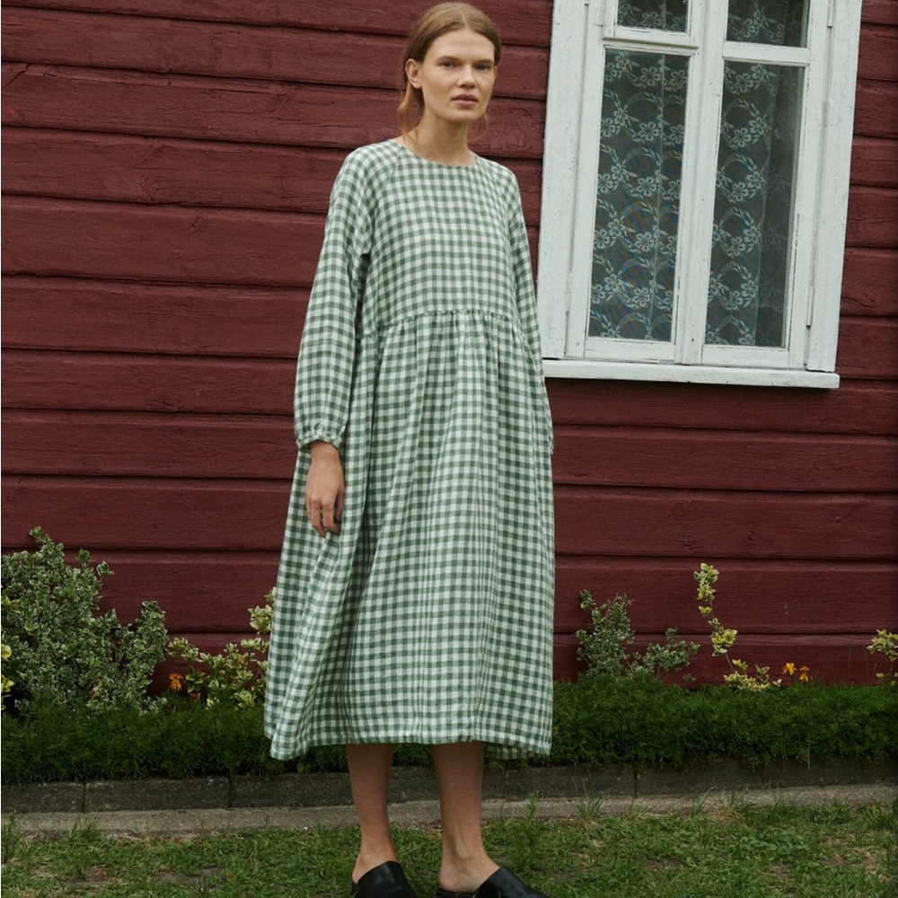 Linenfox Maxi Linen Gingham Dress Margo
Fabric:
Gingham Linen